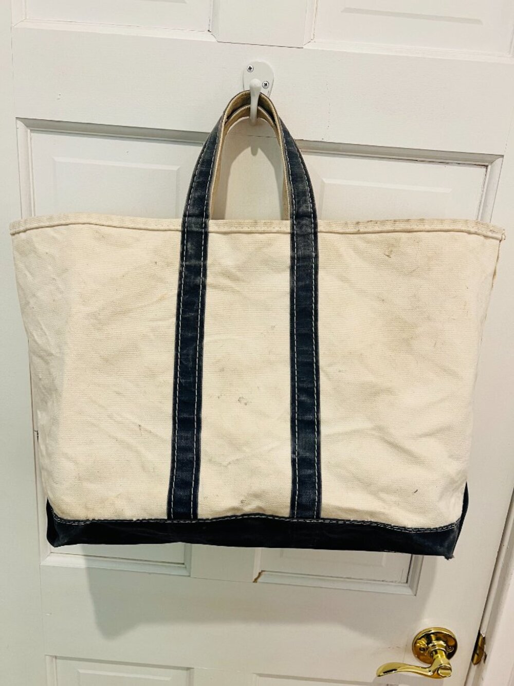Vintage L.L Bean Boat And Tote Large Heavy Canvas Bag USA Giza Tag